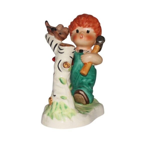 Vintage Goebel Hummel Redhead Springtime Boy Building a BIrdhouse Figurine - Picture 1 of 6